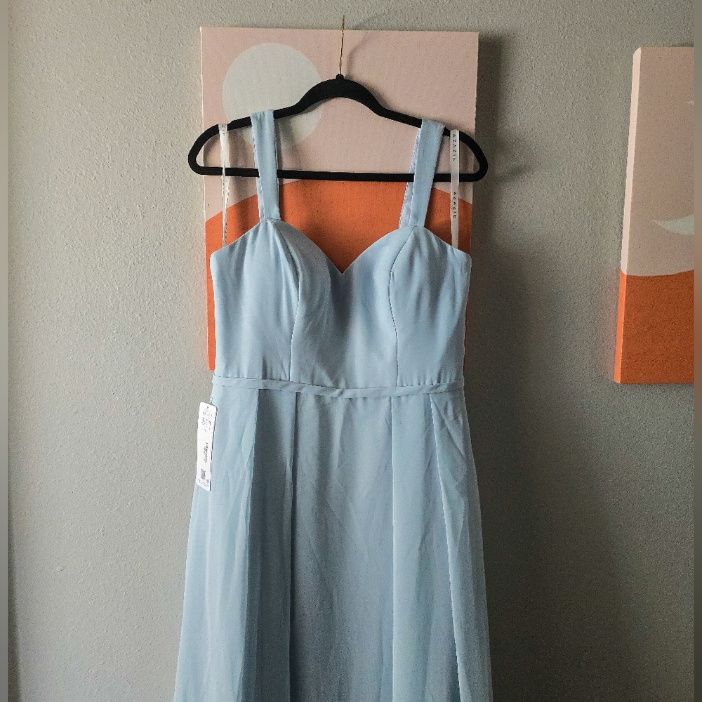 12 / L - AZAZIE "Simoan" Bridesmaid Dress - Mist Light Blue